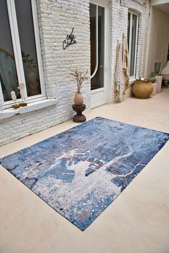 Louis De Poortere alfombra Cities Tokyo 9314 Conductive Blue interior 1