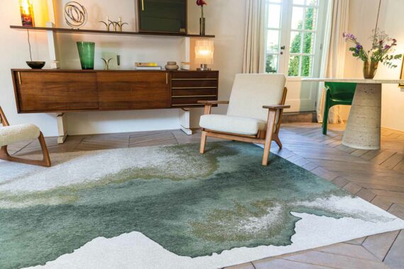 Louis De Poortere alfombra Meditation Lagoon 9331 PLAM GREEN interior 2