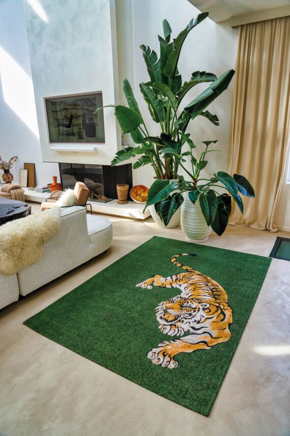 Louis De Poortere alfombra Pop 9388 Green On Fire interior 1