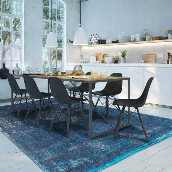 alfombras Louis De Poortere LX8254 Fading World Medaillon Blue Night interior