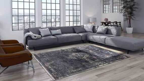 alfombras Louis De Poortere LX8263 Fading World Medaillon Mineral Black interior 2