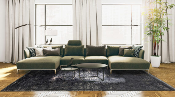 alfombras Louis De Poortere LX8263 Fading World Medaillon Mineral Black interior